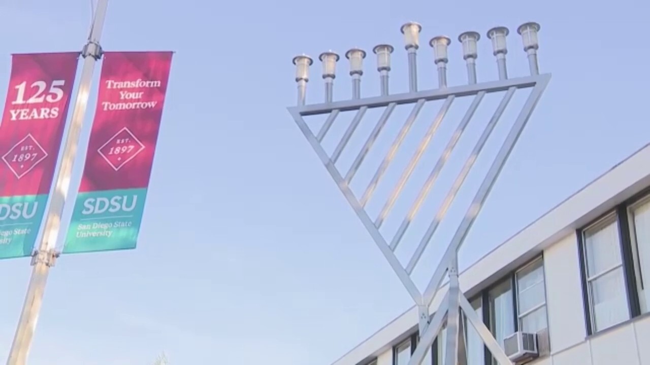 Chabad House near San Diego State lights new menorah after vandalism