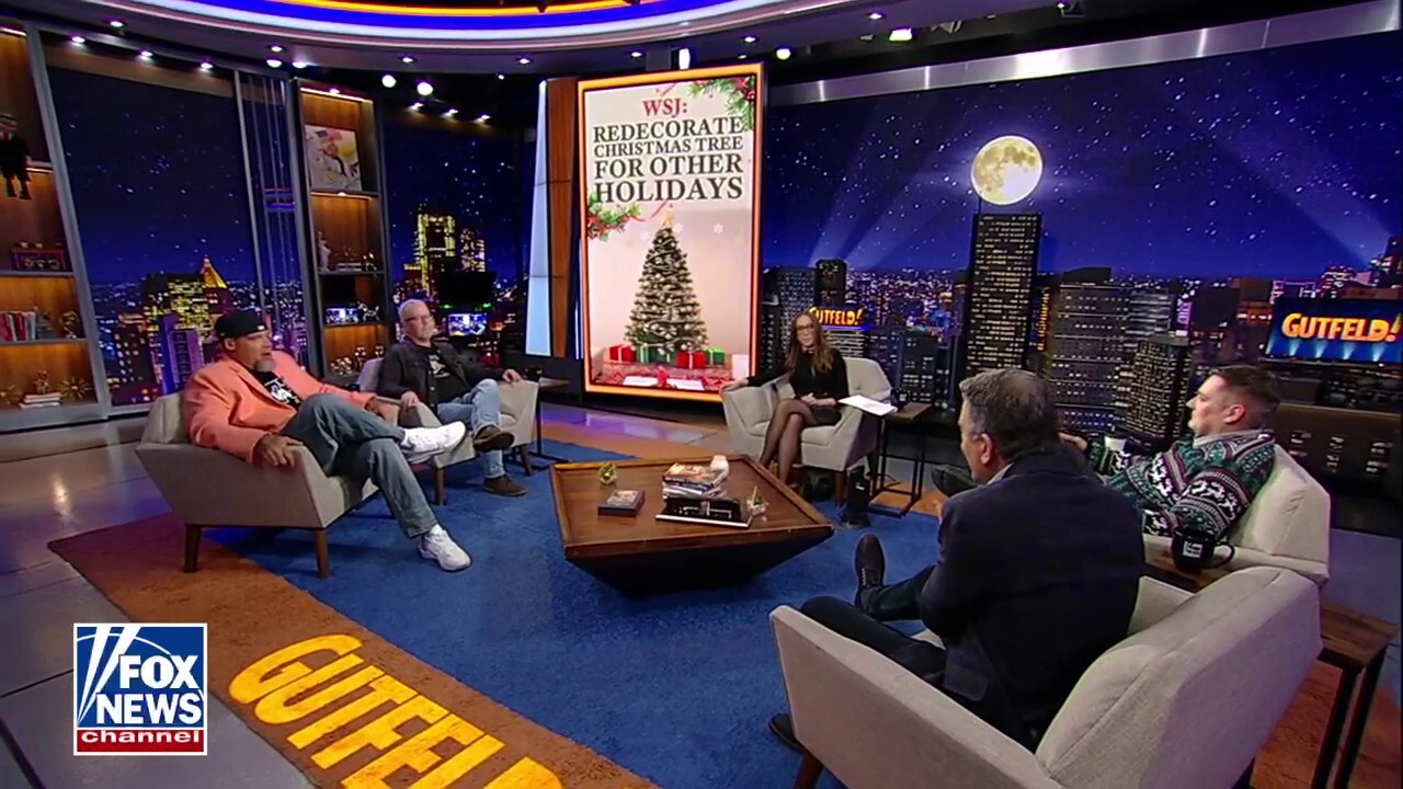 Fox News contributor Kat Timpf and the 'Gutfeld!' panel discuss whether or not Christmas trees should be kept up and redecorated for other holidays throughout the year.