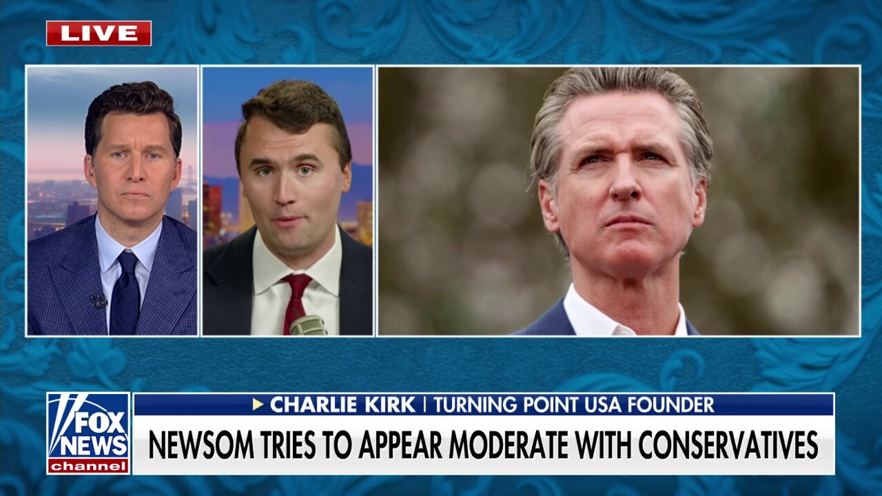 Newsom is trying to reinvent himself, Turning Point USA founder observes