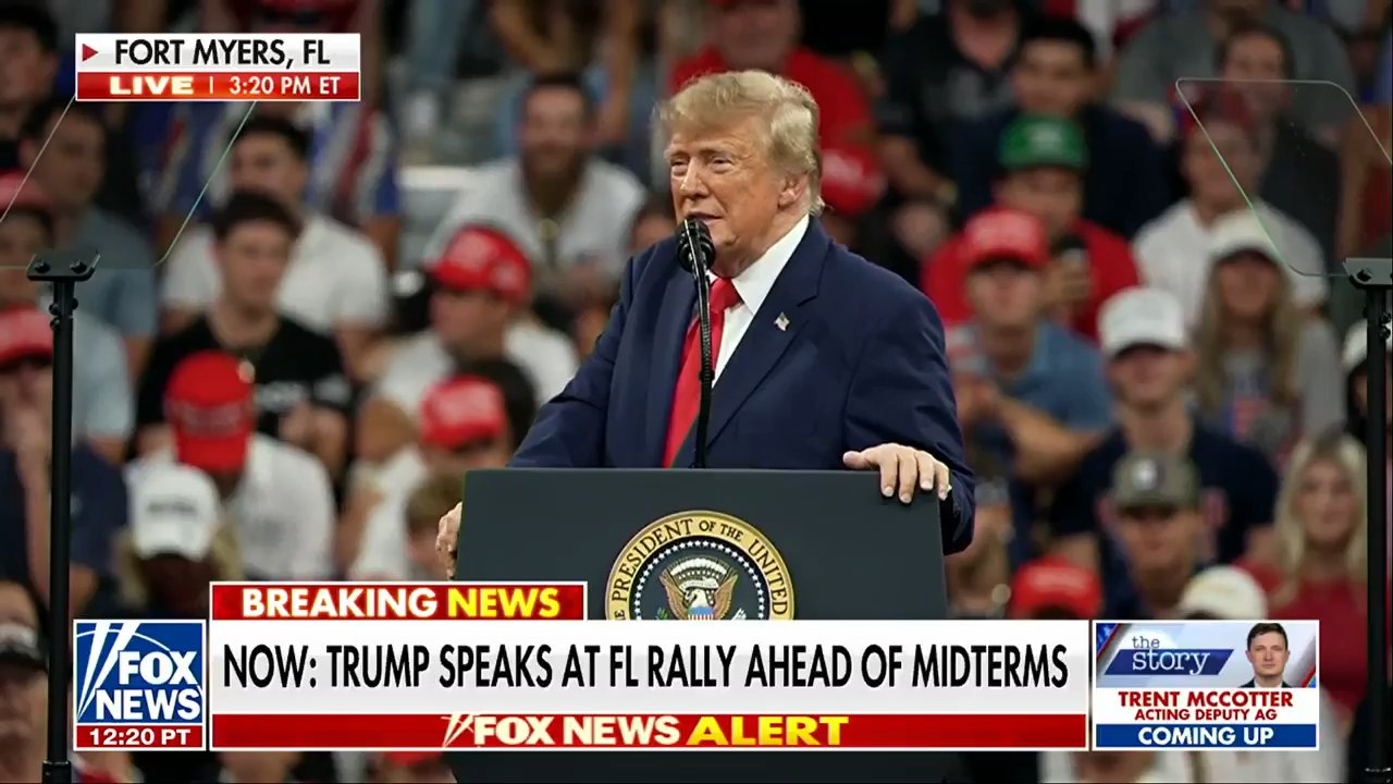 President Trump touts his administration's border security at midterm rally in Florida