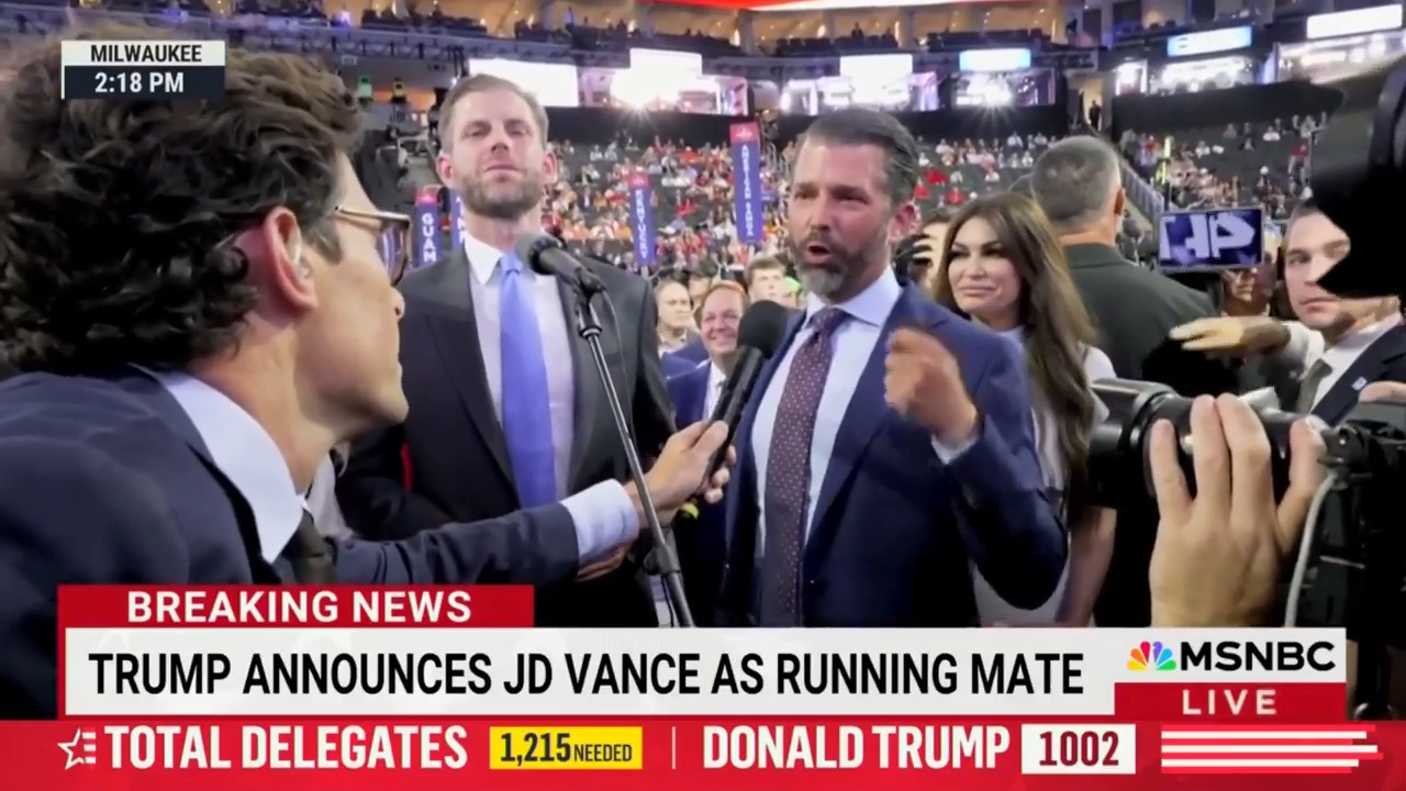 Donald Trump Jr. spars with MSNBC reporter at GOP convention: 'Get out of here'