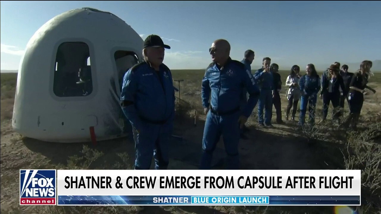 William Shatner, Blue Origin crew emerge from space capsule