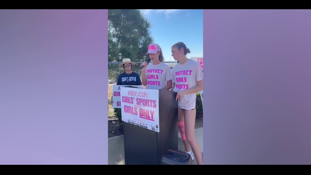 California girls' way   and tract  student-athletes protestation  trans inclusion up  of authorities   meet