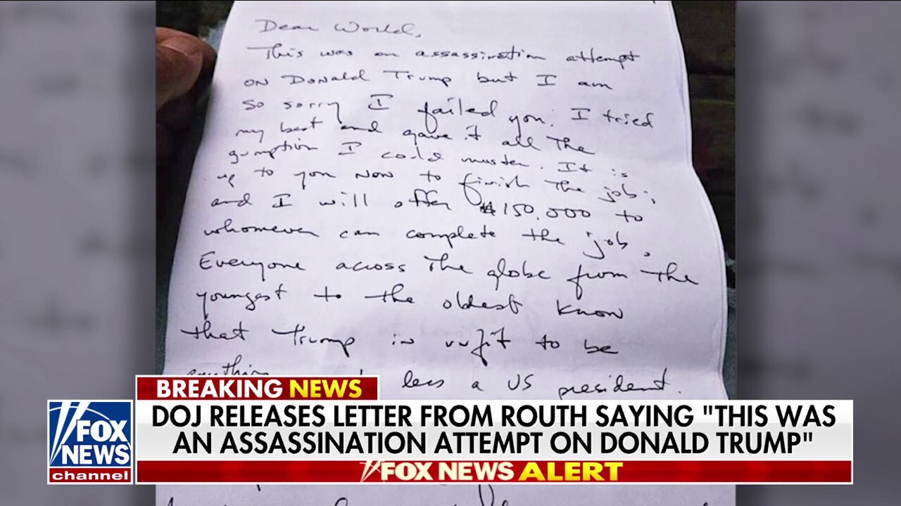 Bombshell letter revealed from Trump assassination suspect