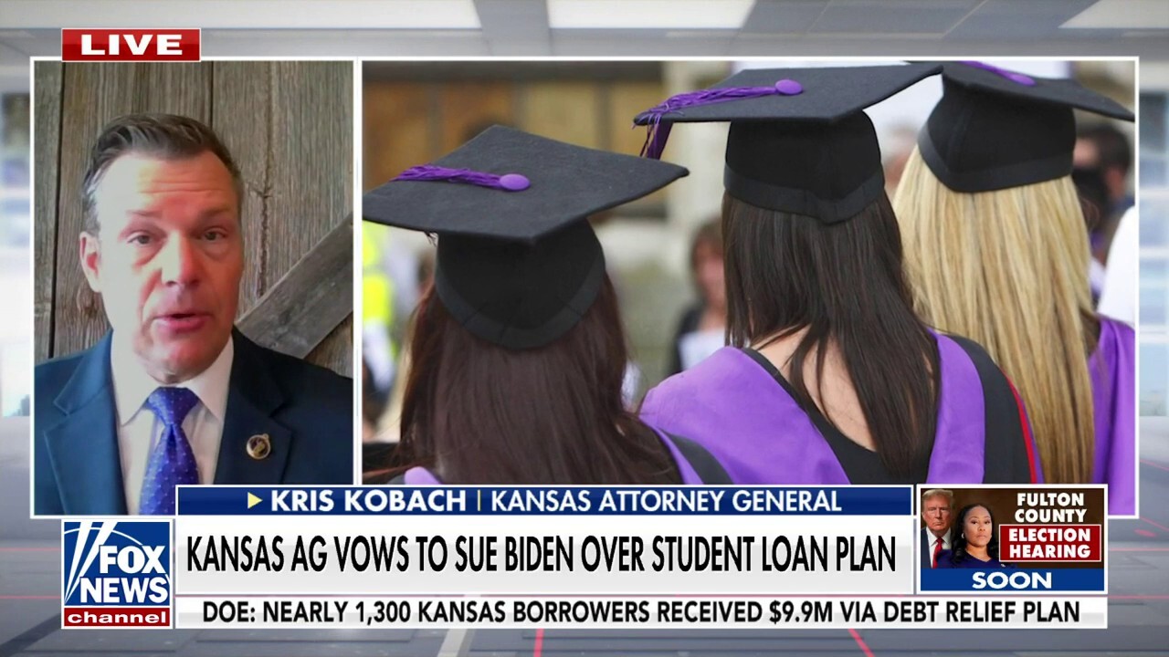 Kansas attorney general promises to sue Biden over student loan forgiveness: 'So unfair'