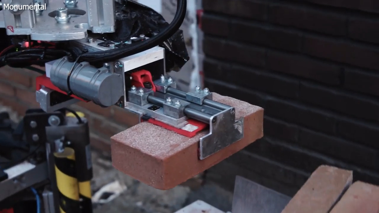 A company's AI-powered robots can lay bricks