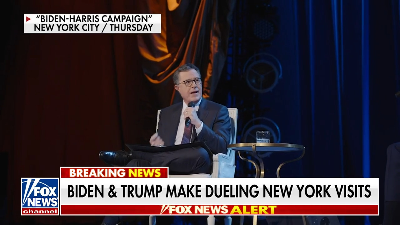 Biden sits down with Colbert at fundraiser, Trump attends NYPD officer's wake