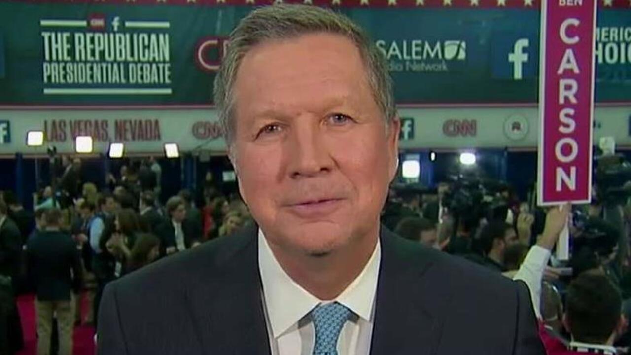 Gov. John Kasich talks about the energy on the debate stage