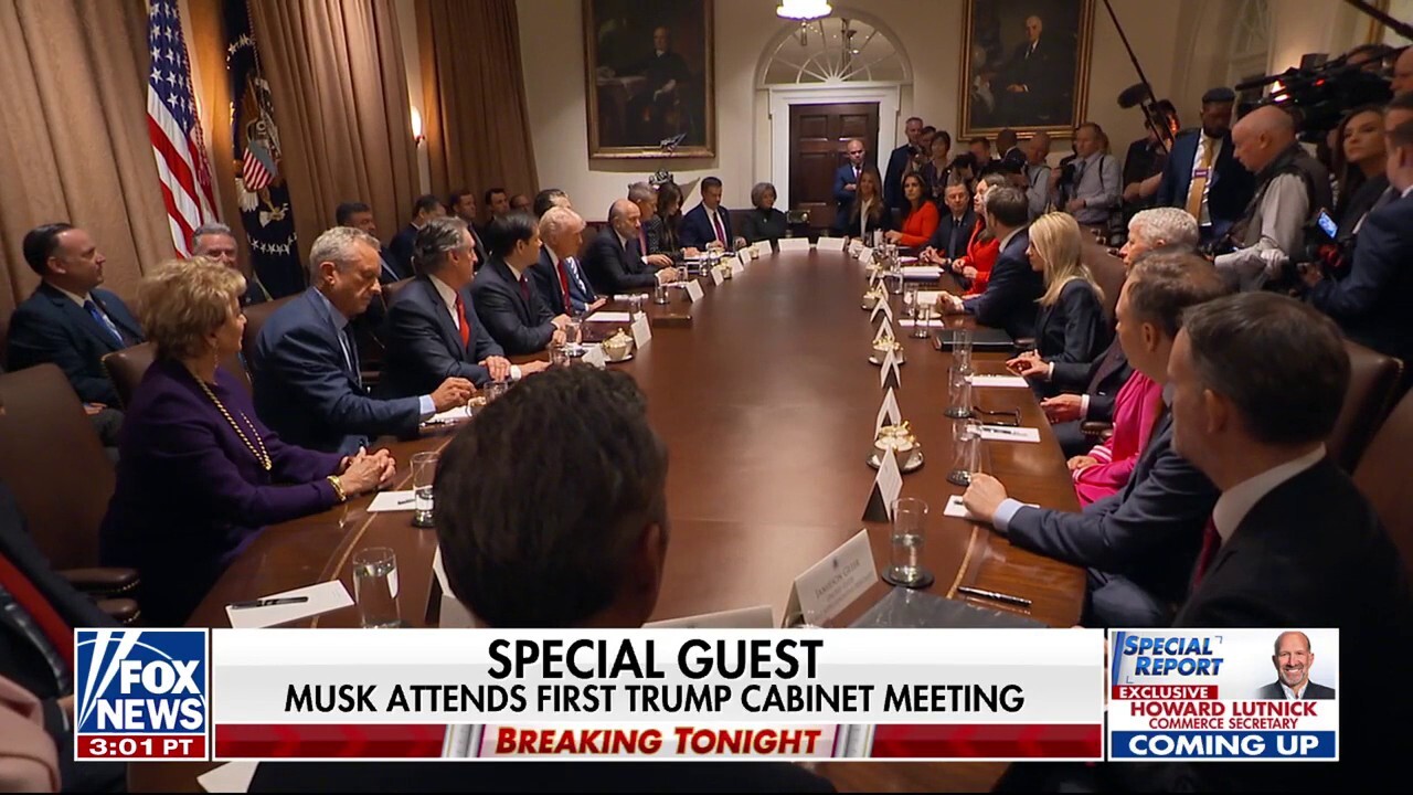 Musk attends first Cabinet meeting as Trump's latest executive order targets federal spending