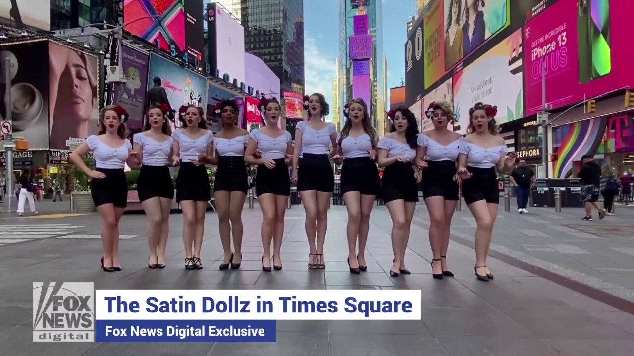 Satin Dollz perform live in Times Square