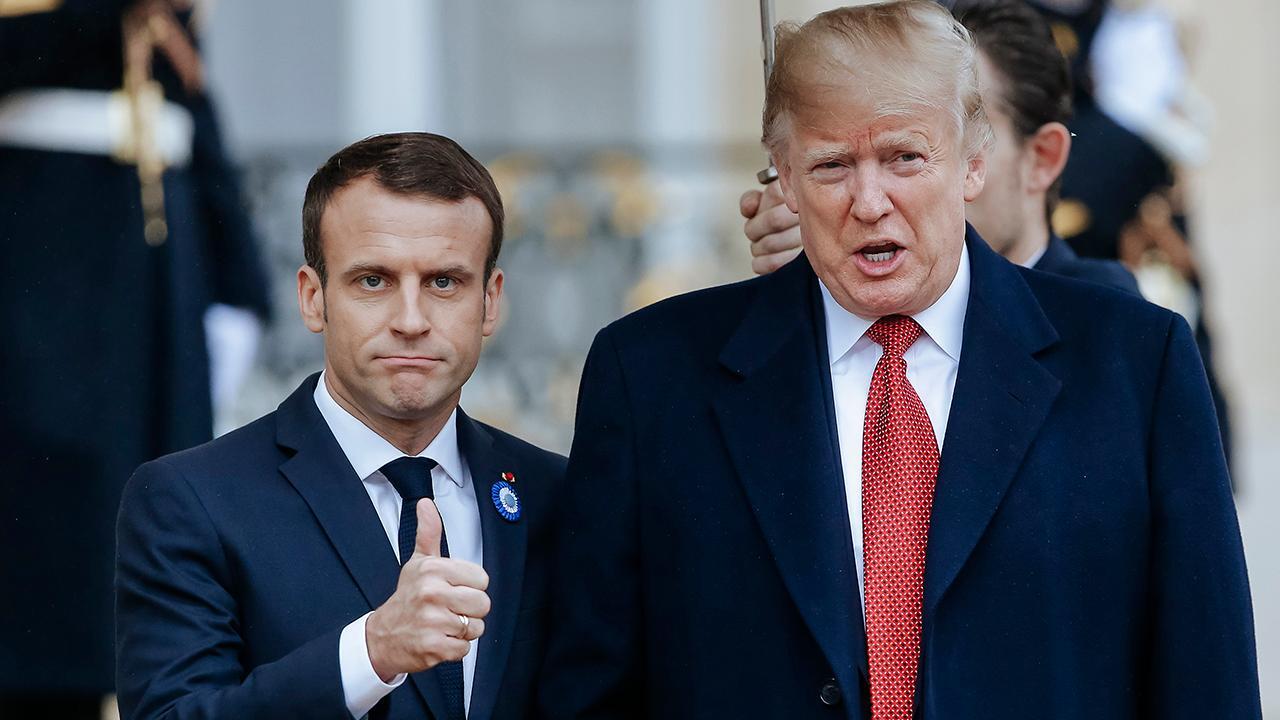 President Trump meets Emmanuel Macron in Paris