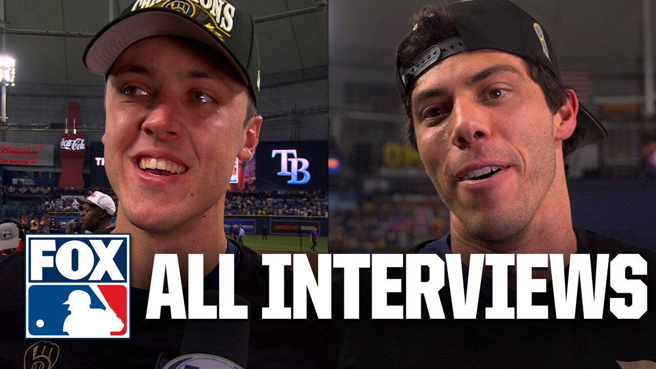 Brewers’ Jacob Misiorowski, Christian Yelich &amp; more react to WORLD SERIES WIN in Game 5 vs Rays