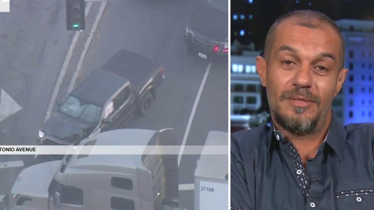 California truck driver stops high-speed police chase with murder suspect