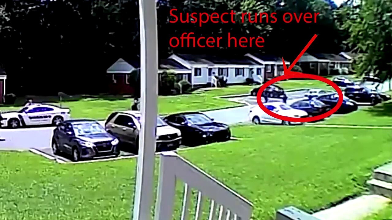 Doorbell camera shows North Carolina police chasing down kidnapping