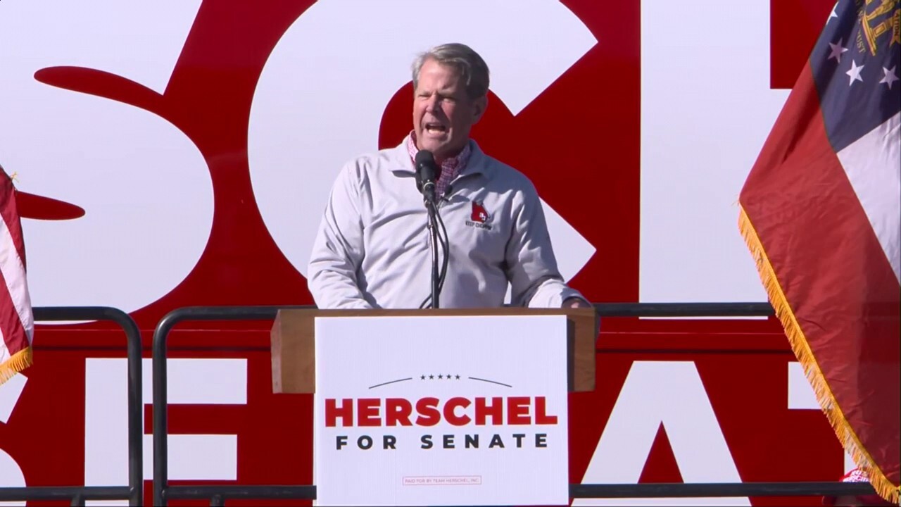 Georgia Republican Gov. Brian Kemp campaigns for Herschel Walker in Georgia