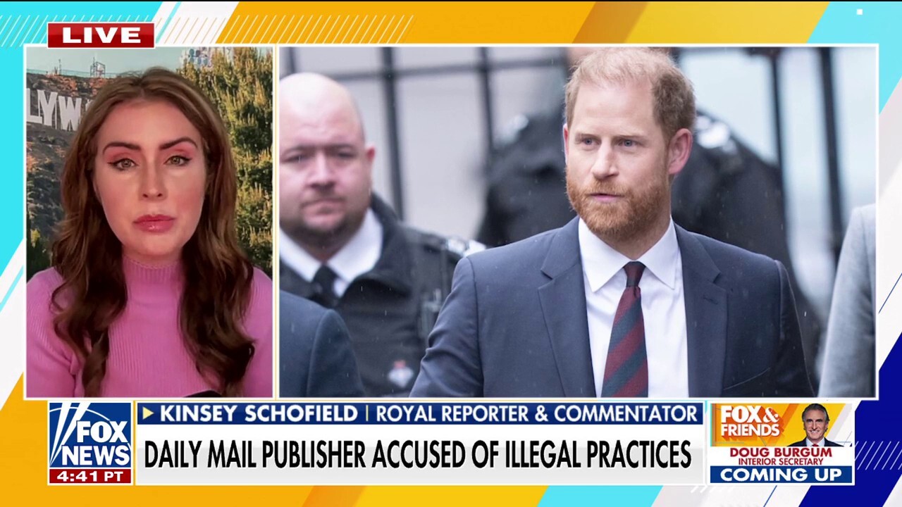 Royals reporter and commentator Kinsey Schofield discusses Prince Harry's testimony in a privacy lawsuit on 'Fox & Friends.'