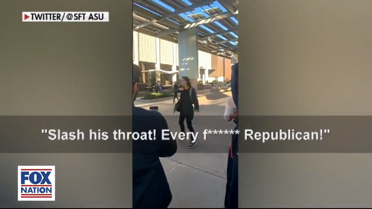 Viral video show individual threatening pro-Trump student group: "Slash Republican throats!"