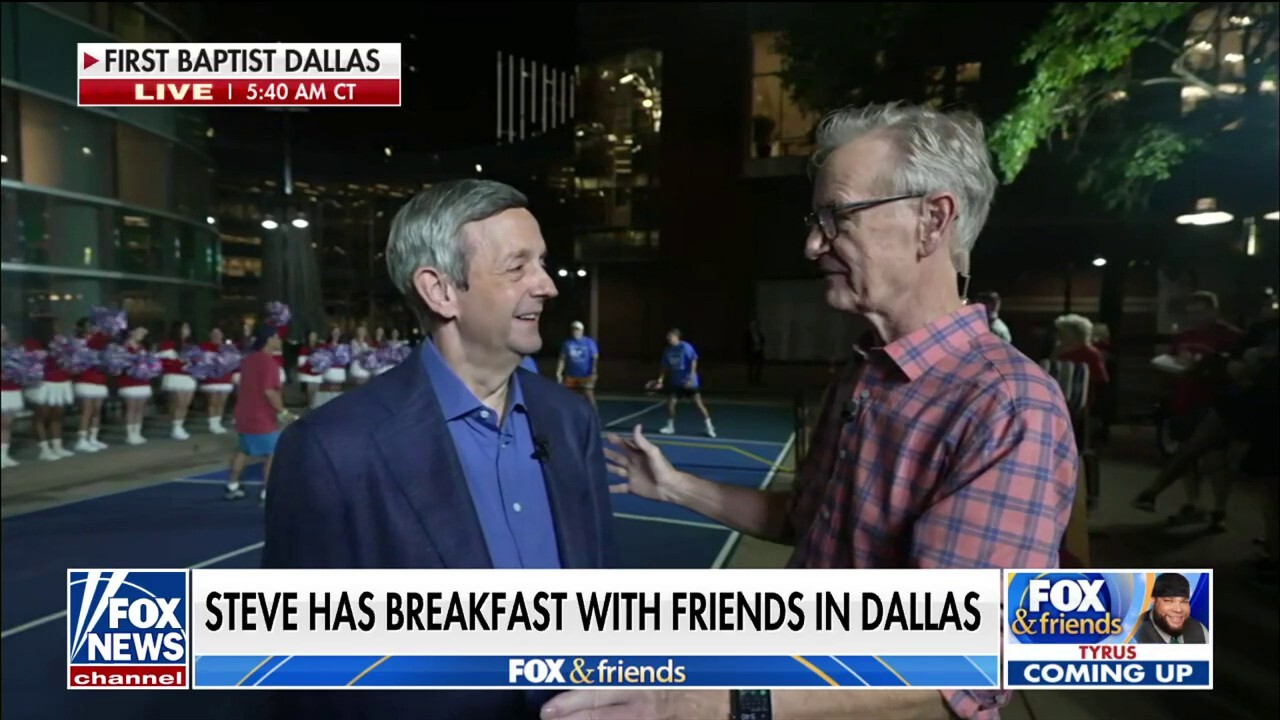 Dr. Robert Jeffress, the senior pastor at First Baptist Dallas, spoke with Steve Doocy about his church's mission and how they have used pickleball to promote community outreach.