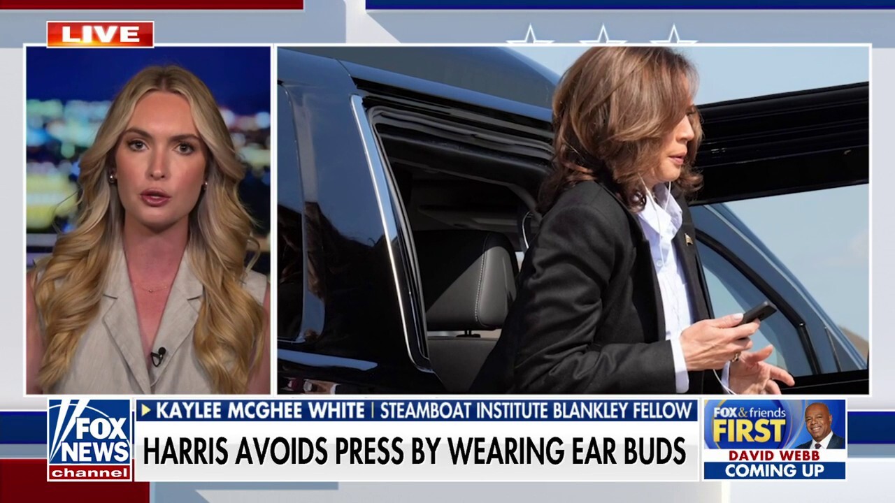 Kamala Harris accused of wearing earbuds to avoid reporters: 'Doesn't make sense'