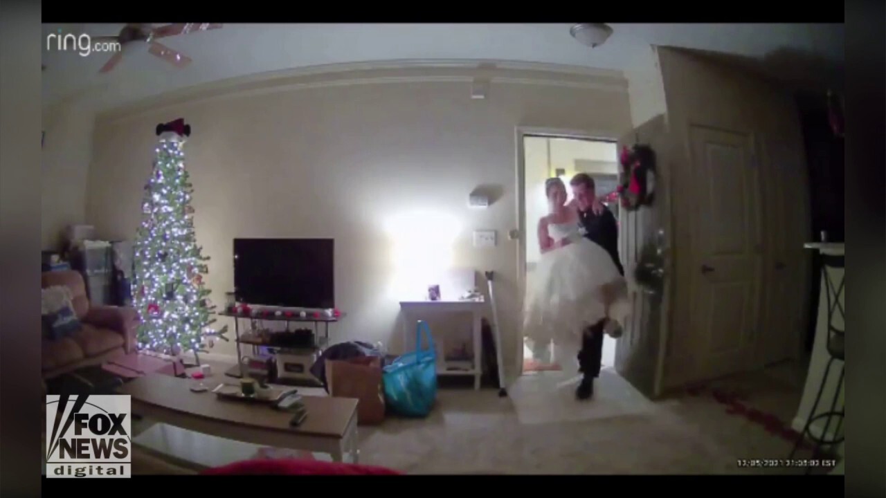 Young couple's major milestones captured on home security camera footage