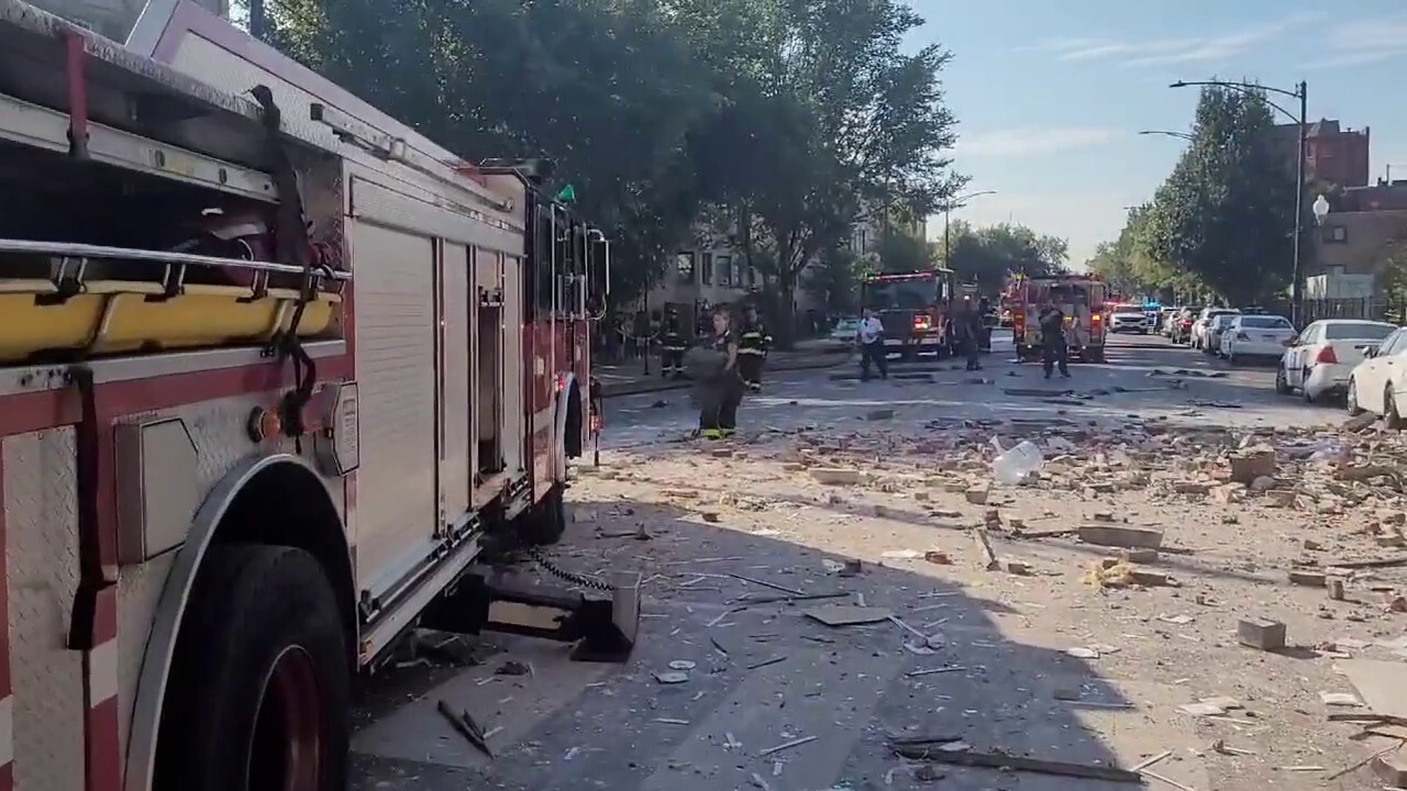 The Chicago Fire Department responds to an explosion