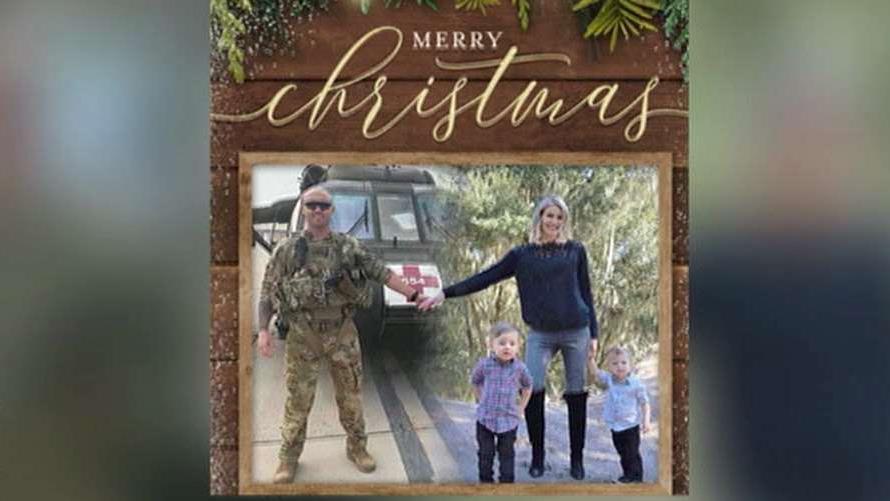 Military wife edits husband into Christmas photo who is serving overseas