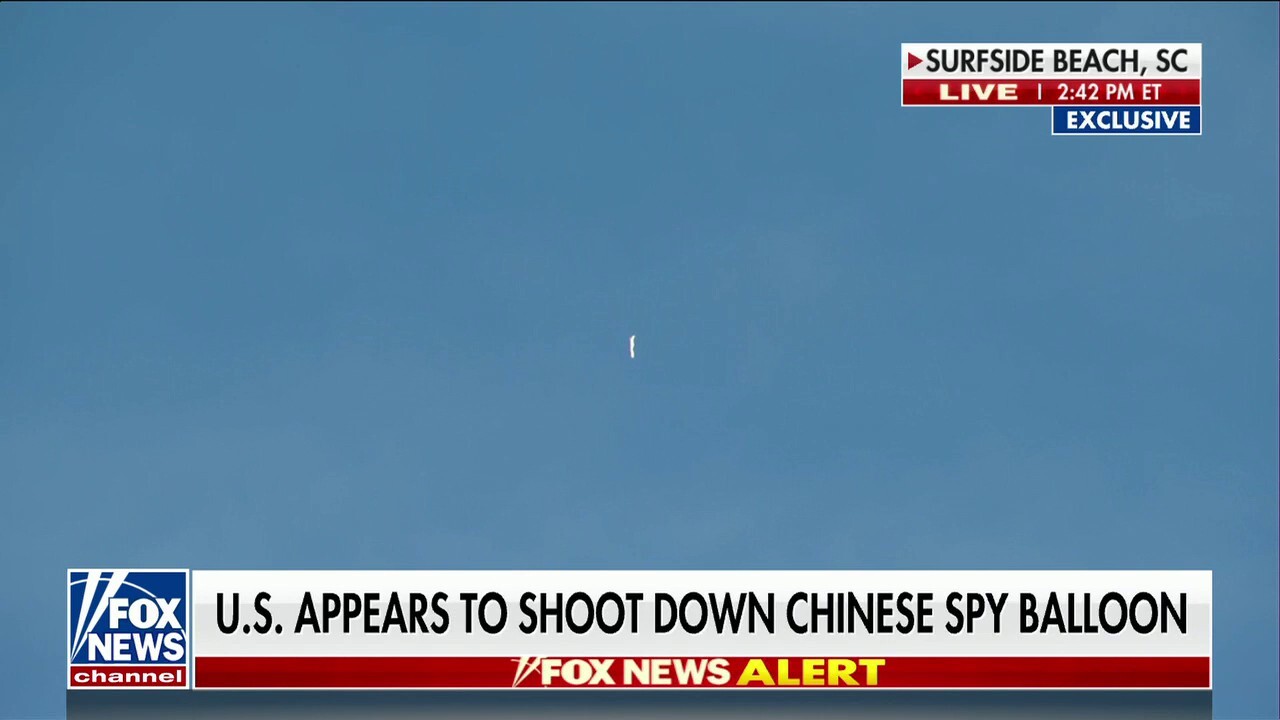 Chinese spy balloon shot down over the Atlantic Ocean