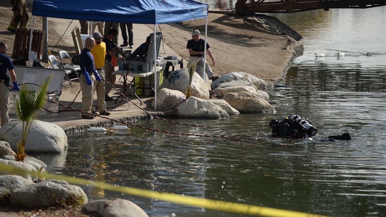 FBI dive teams search lake in San Bernardino for clues