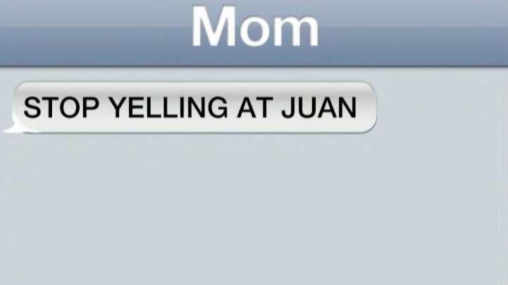 Jesse's mom tells him to stop yelling at Juan