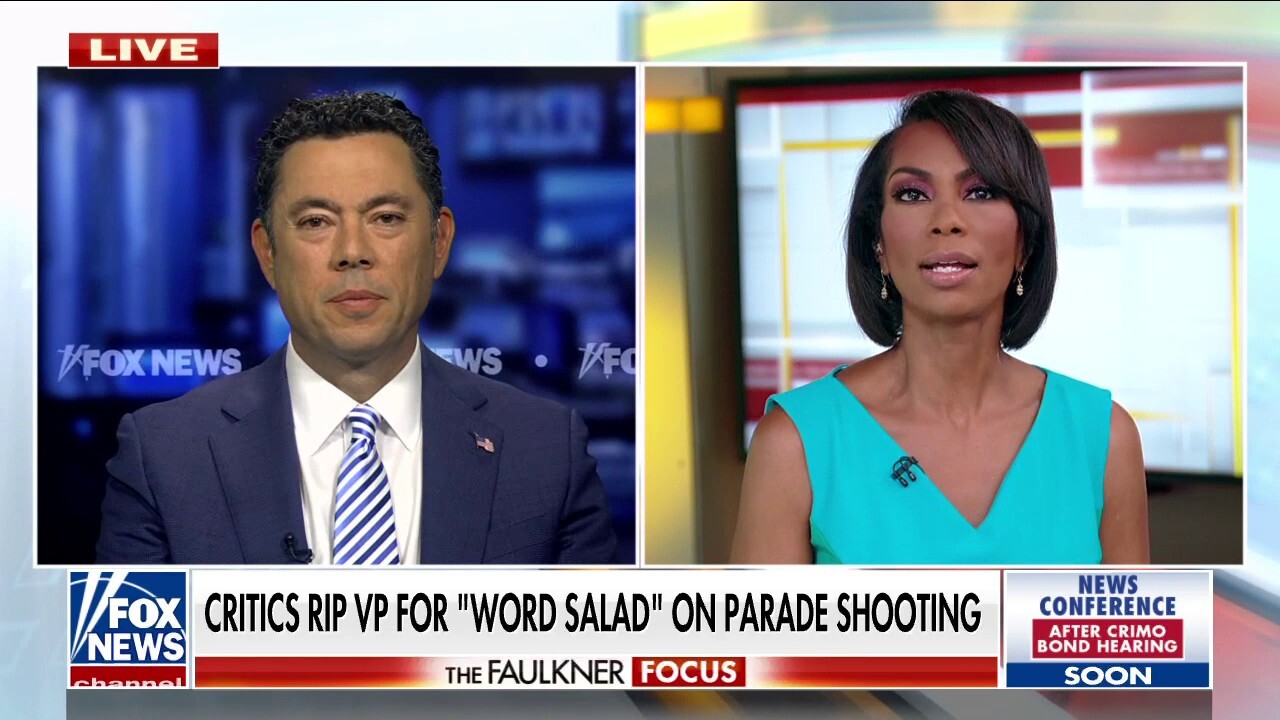 Chaffetz on VP Harris' 'word salad' after parade shooting: Getting to point of 'serious embarrassment'