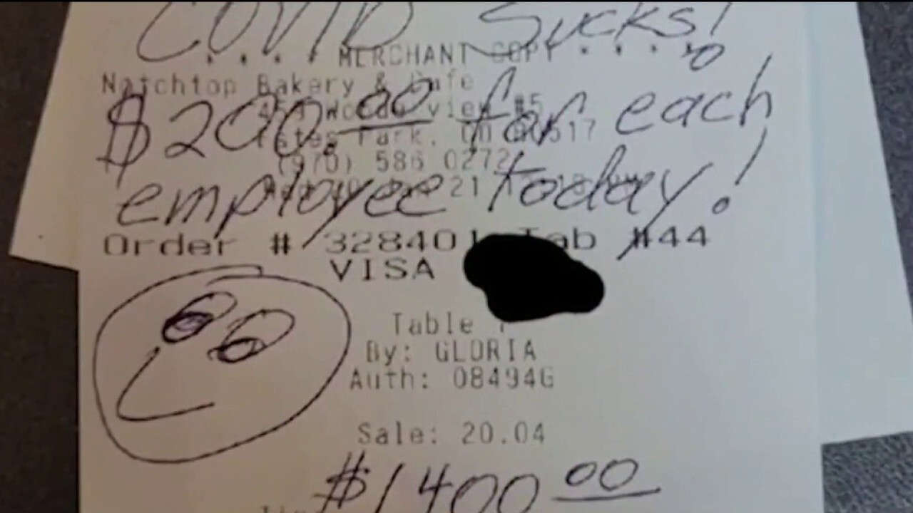 Customer leaves ‘COVID sucks’ note and $1,400 tip for Colorado café employees