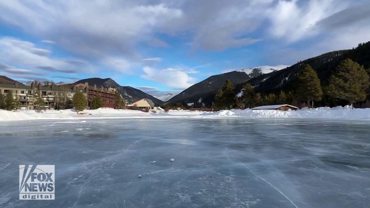 Ice skater takes a chance on the town's frozen pond