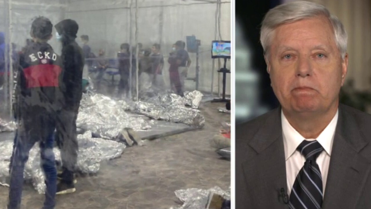 Graham blasts 'Biden administration s---show' at border, demands president, VP 'get off your a--'