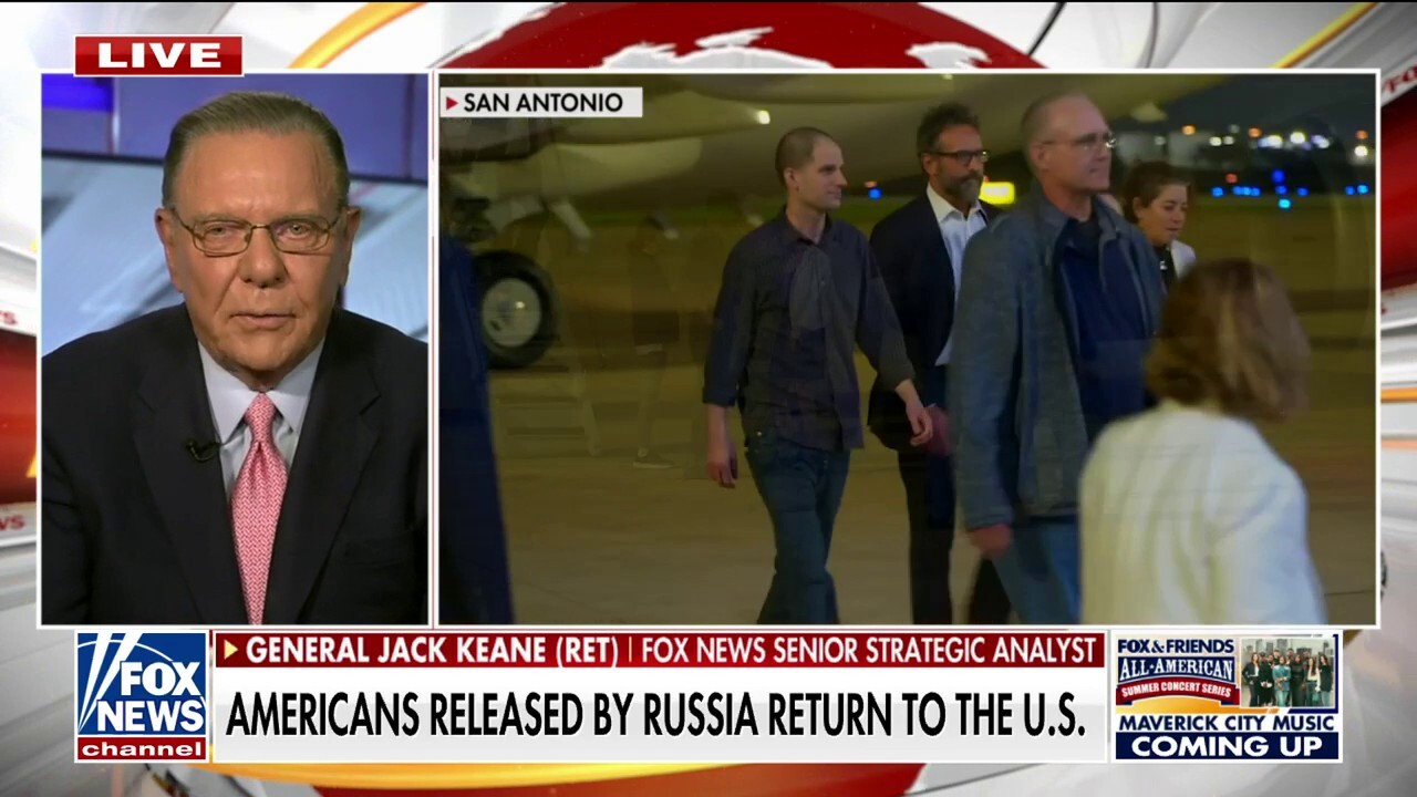 Fox News Senior Strategic Analyst Gen. Jack Keane (Ret.) reacts to U.S.-Russia prisoner swap as freed Americans return home.