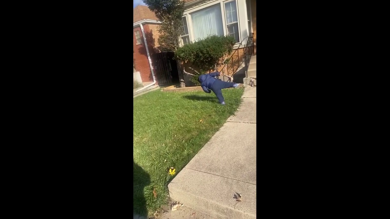 Baby tries to replicate gymnast's flip in front yard