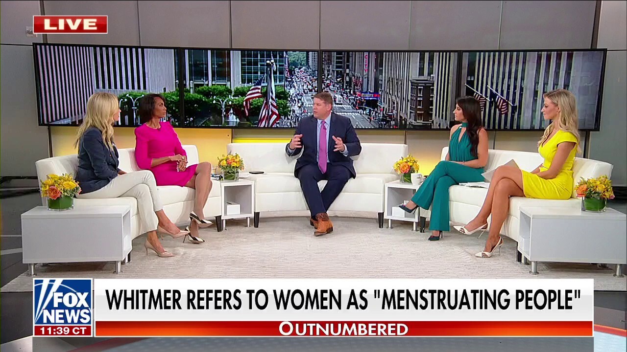 'Outnumbered' on the left not saying 'woman'