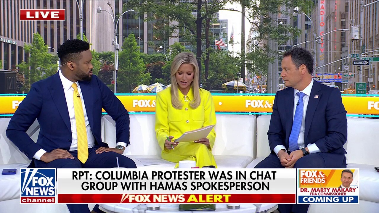'Fox & Friends' co-hosts discuss a new report that an anti-Israeli protester on Columbia University's campus was in a group chat with a Hamas spokesperson.