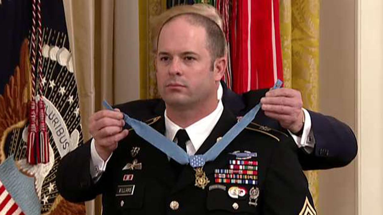 President Trump awards the Medal of Honor to Army Master Sgt. Matthew Williams