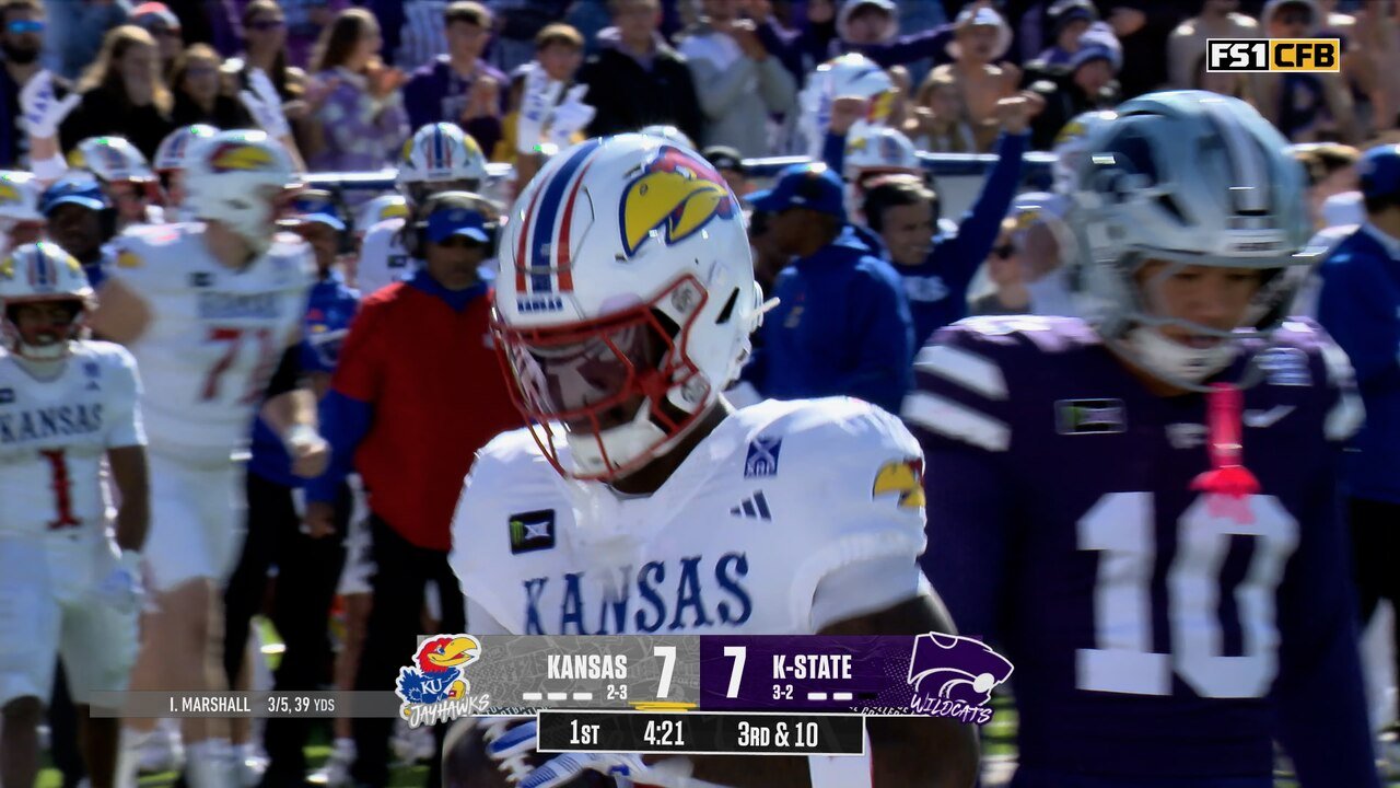 Isaiah Marshall finds Nik McMillan for 12-yard TD, giving Kansas lead over Kansas State