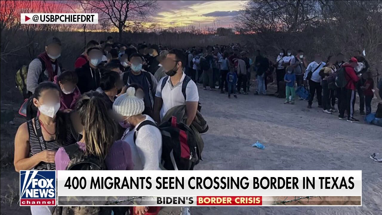  Video shows 400 migrants illegally crossing into Texas at once