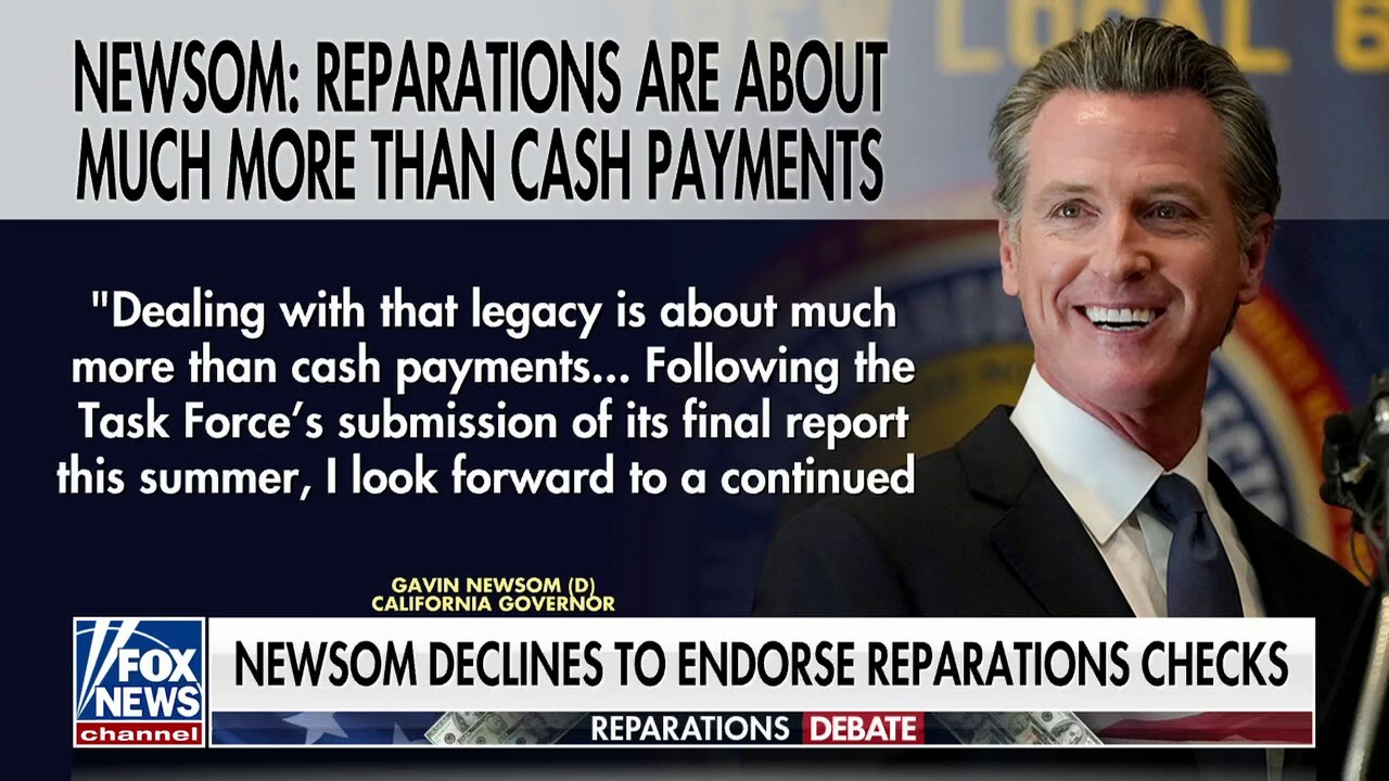 California Gov. Newsom declines to endorse reparations checks 