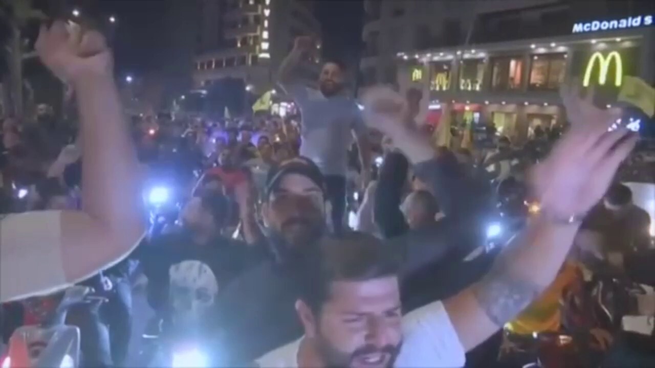 Protesters gather near US embassy in Beirut, Lebanon