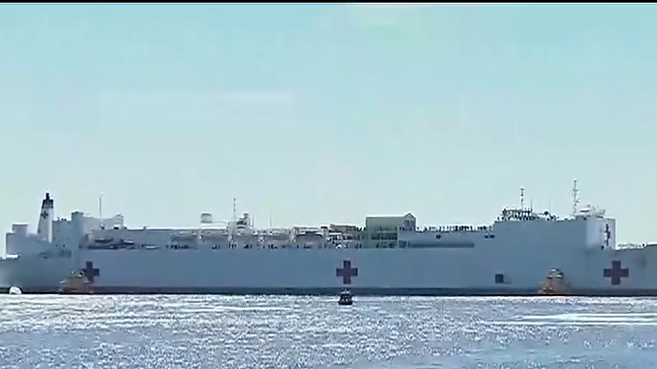 US Navy prepping hospital ship Mercy for arrival in Los Angeles 
