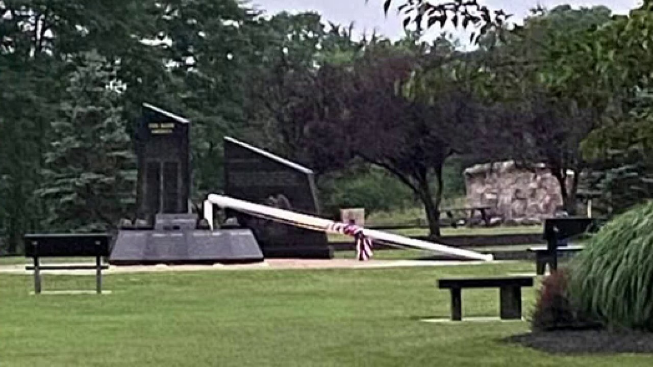 Outrage after vandals cut down flagpole at NY 9/11 memorial for fallen firefighters 
