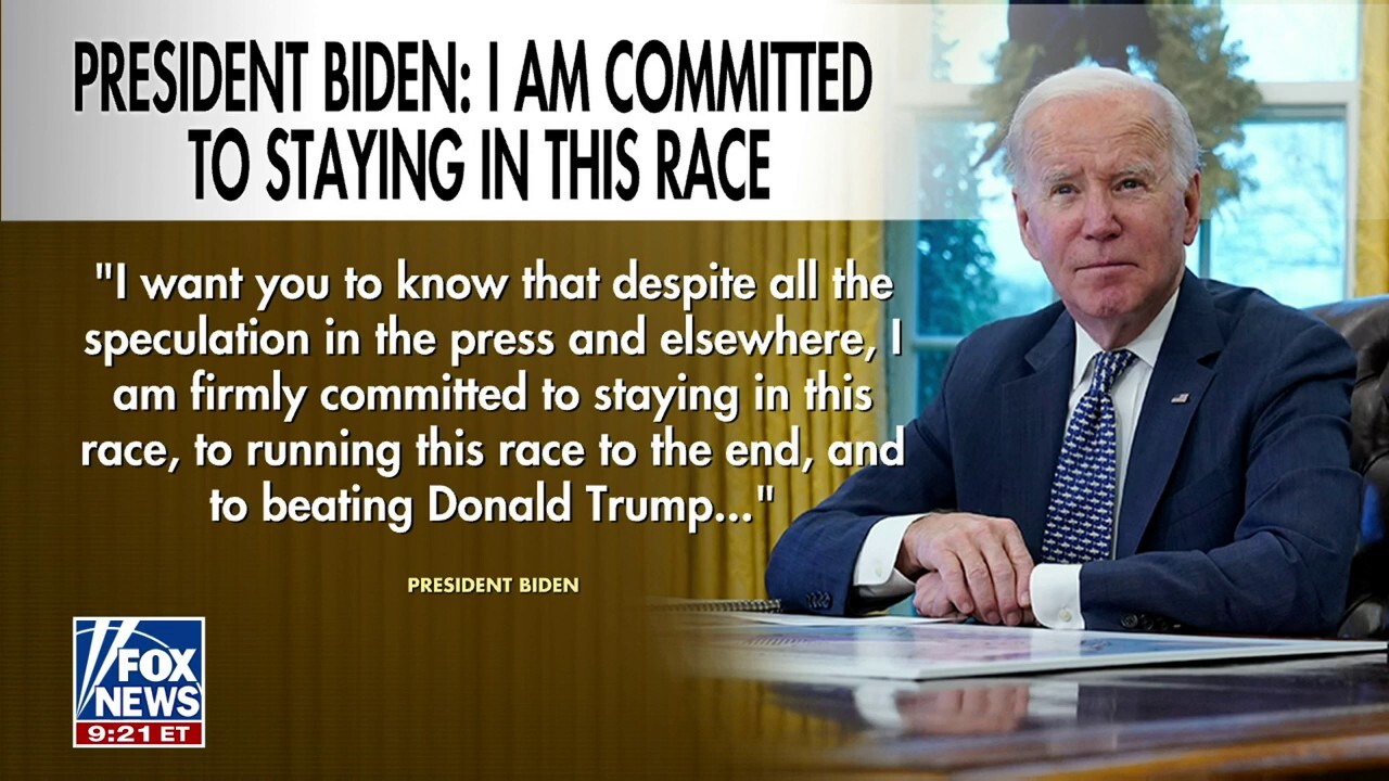 Biden sends firm letter to House Democrats on staying in race
