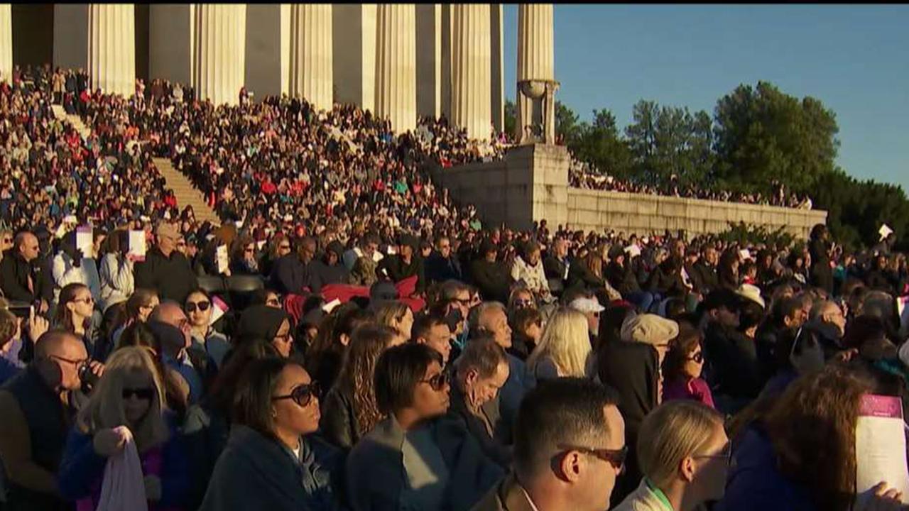Easter sunrise service at the Lincoln Memorial