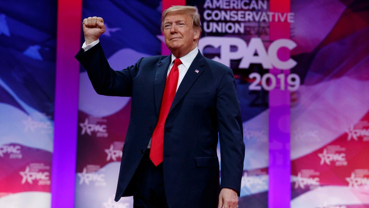President Trump mocks the Green New Deal while speaking at CPAC