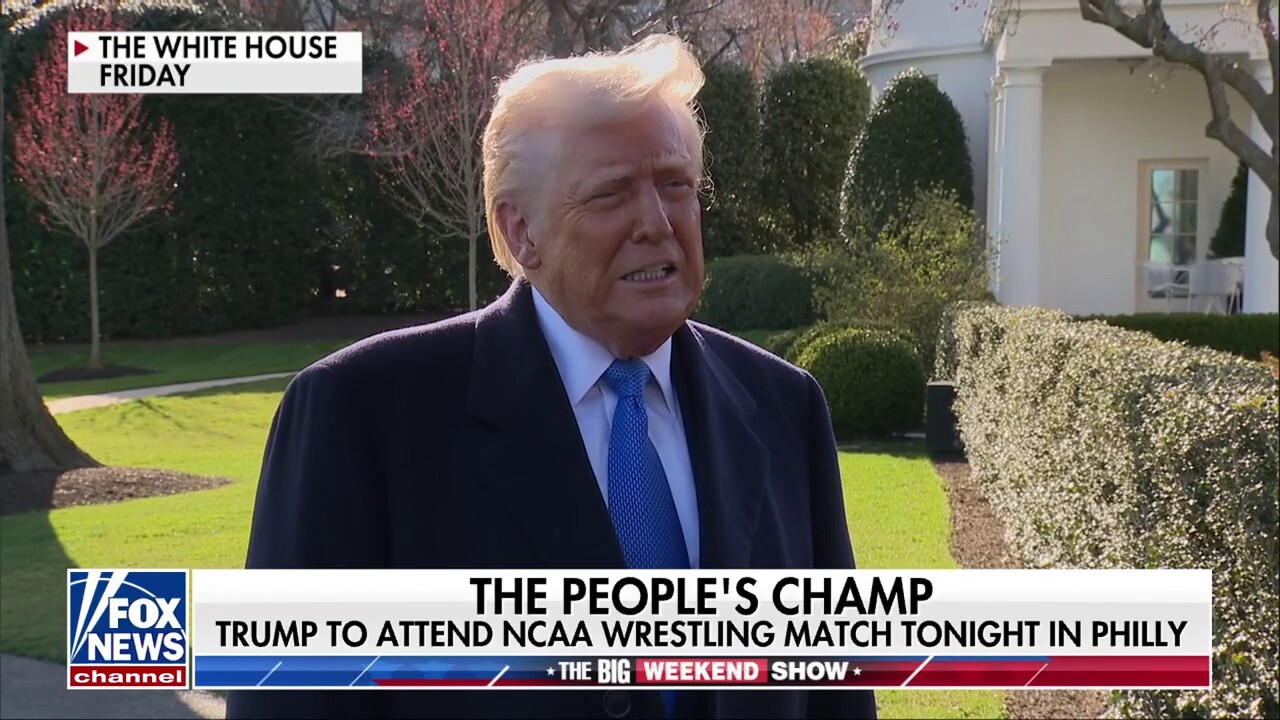 Trump lands in Philadelphia for wrestling championship after NCAA bans trans athletes competing in women's sports