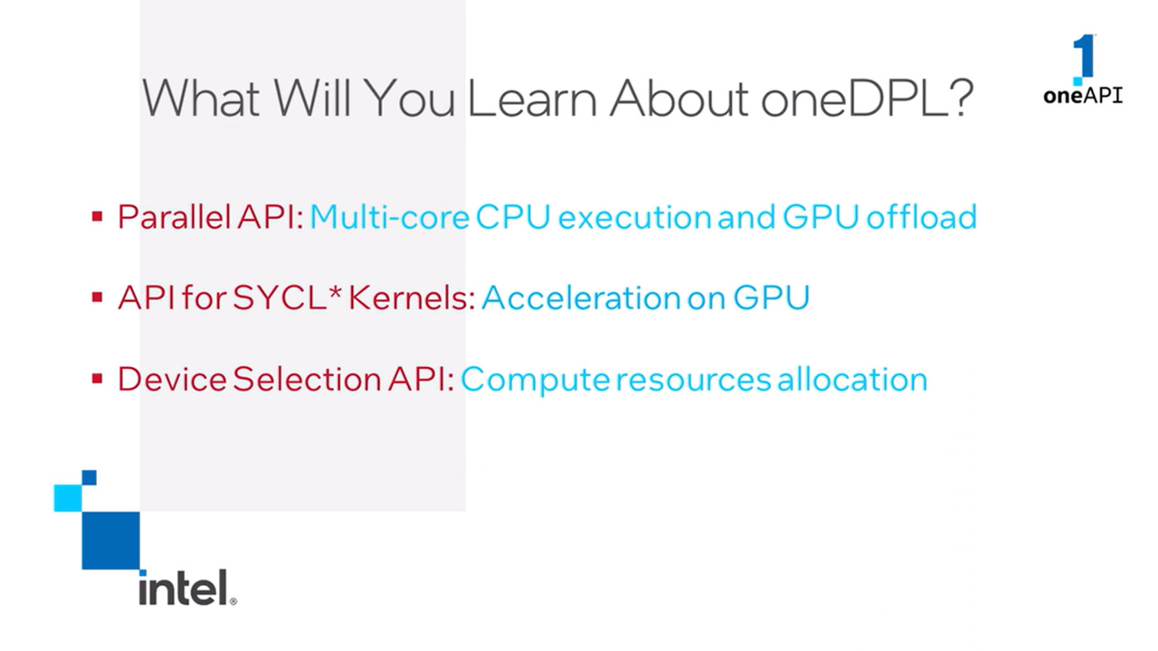 Intel® oneAPI DPC++ Library