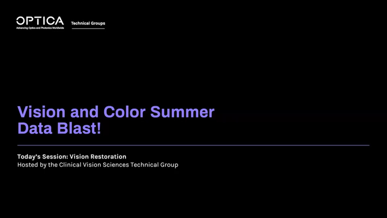 Vision and Color Summer Data Blast: Clinical Vision Sciences